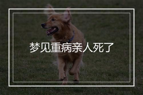 梦见重病亲人死了