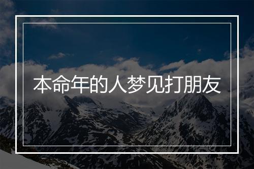 本命年的人梦见打朋友