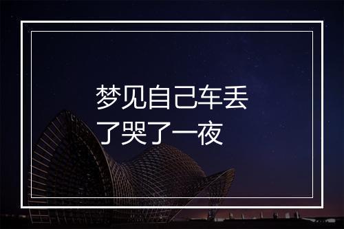 梦见自己车丢了哭了一夜