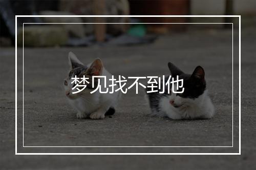 梦见找不到他