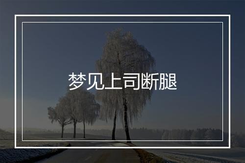 梦见上司断腿