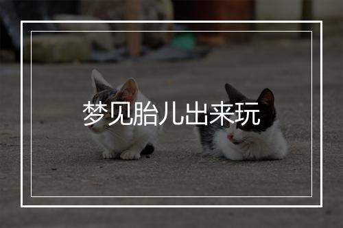 梦见胎儿出来玩