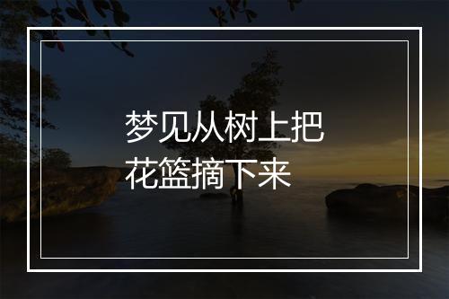 梦见从树上把花篮摘下来