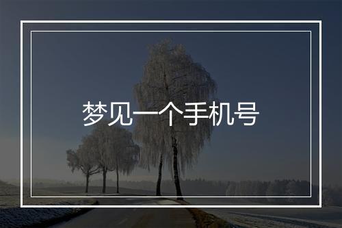 梦见一个手机号