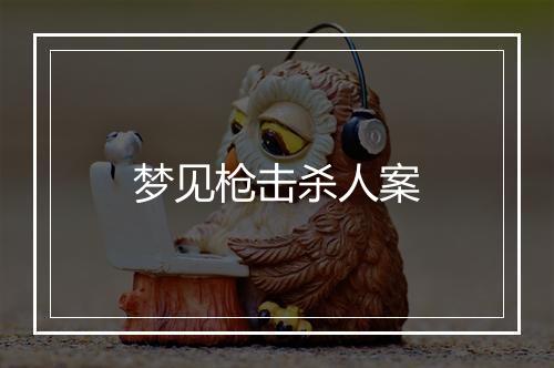 梦见枪击杀人案