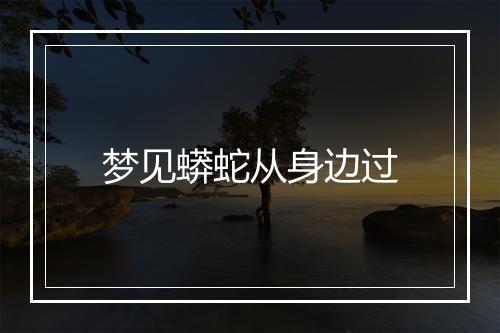 梦见蟒蛇从身边过