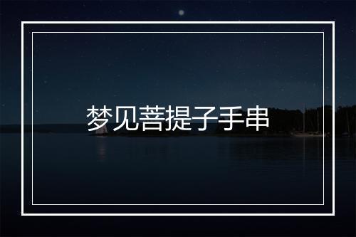 梦见菩提子手串