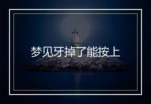 梦见牙掉了能按上