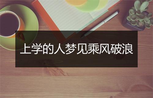 上学的人梦见乘风破浪