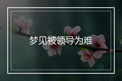 梦见被领导为难