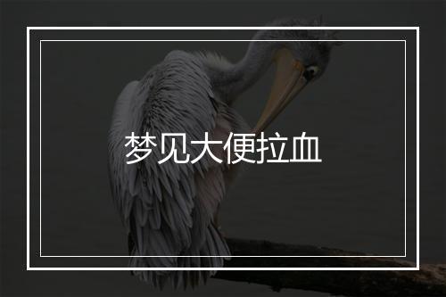 梦见大便拉血