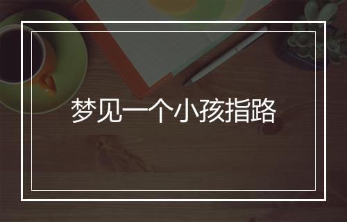 梦见一个小孩指路