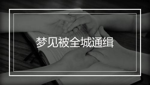 梦见被全城通缉