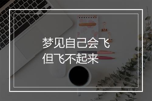 梦见自己会飞但飞不起来