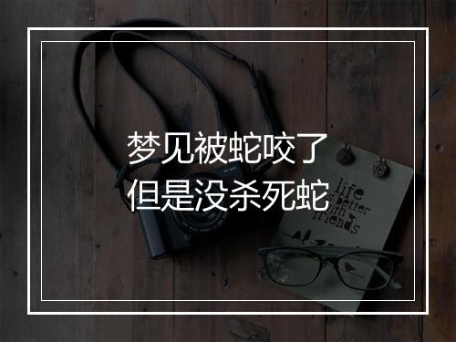 梦见被蛇咬了但是没杀死蛇