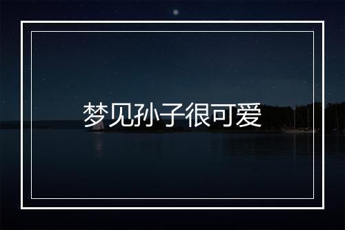 梦见孙子很可爱