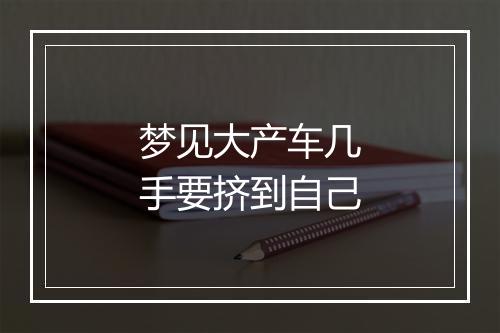 梦见大产车几手要挤到自己