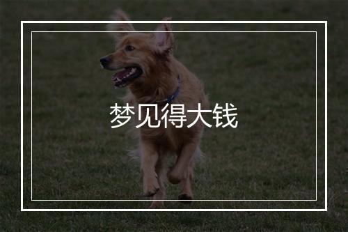 梦见得大钱