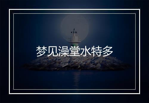 梦见澡堂水特多