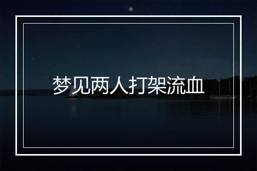 梦见两人打架流血