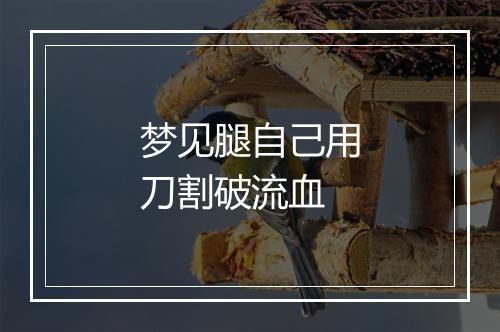 梦见腿自己用刀割破流血