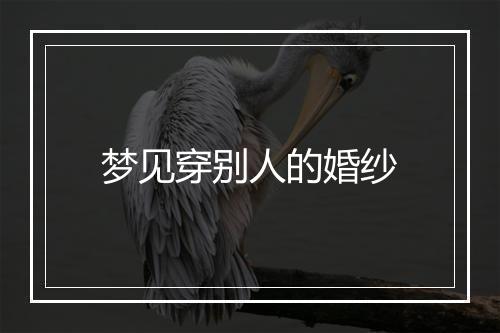 梦见穿别人的婚纱