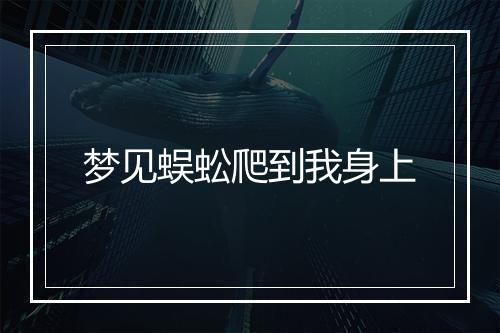 梦见蜈蚣爬到我身上