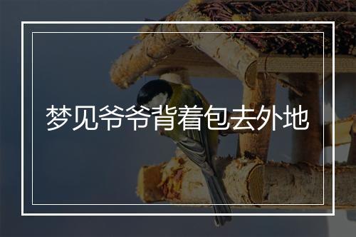 梦见爷爷背着包去外地