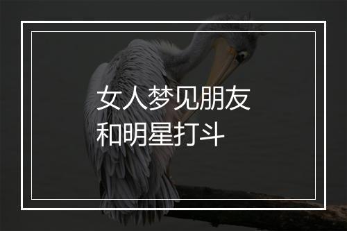 女人梦见朋友和明星打斗