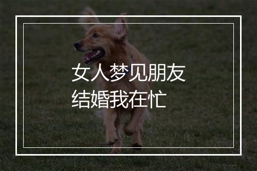 女人梦见朋友结婚我在忙