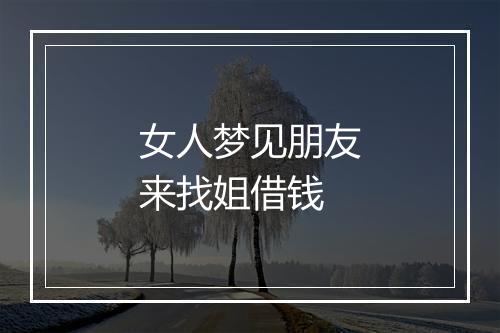 女人梦见朋友来找姐借钱