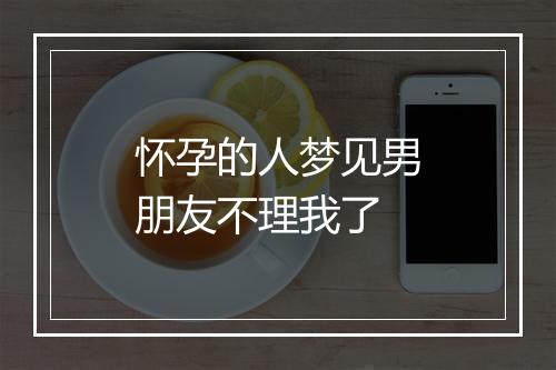 怀孕的人梦见男朋友不理我了