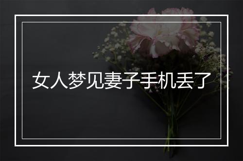 女人梦见妻子手机丢了