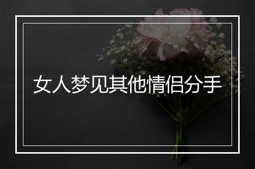 女人梦见其他情侣分手