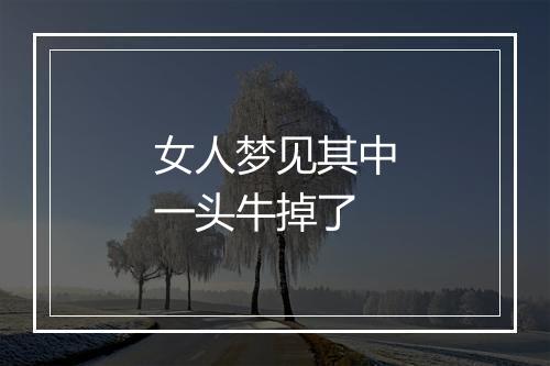 女人梦见其中一头牛掉了