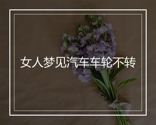 女人梦见汽车车轮不转