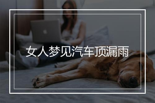 女人梦见汽车顶漏雨