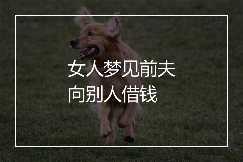 女人梦见前夫向别人借钱