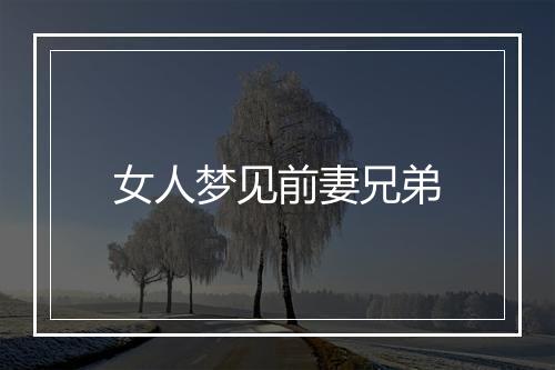 女人梦见前妻兄弟