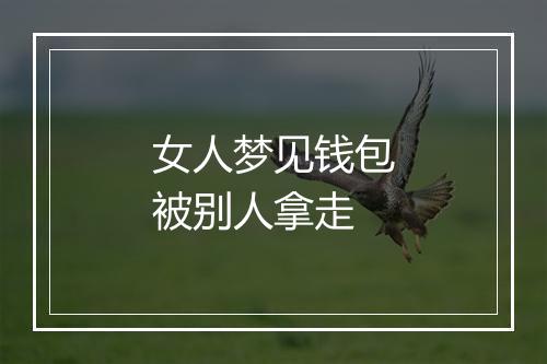 女人梦见钱包被别人拿走