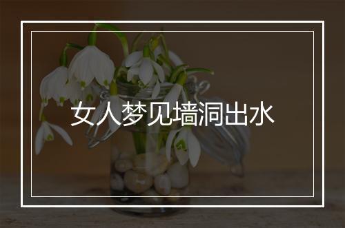 女人梦见墙洞出水