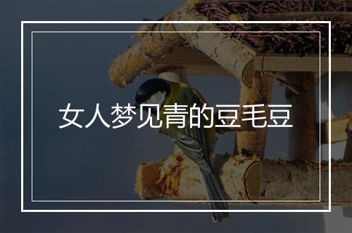 女人梦见青的豆毛豆