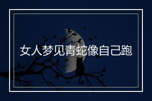 女人梦见青蛇像自己跑