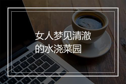 女人梦见清澈的水浇菜园