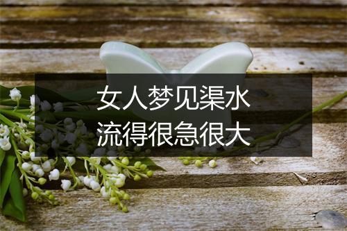 女人梦见渠水流得很急很大