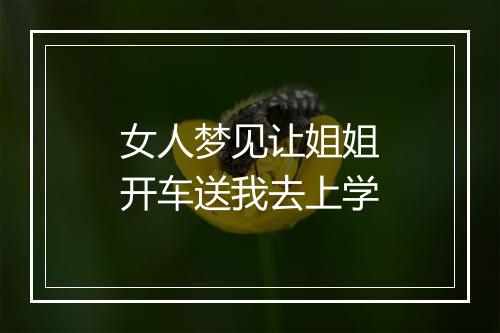 女人梦见让姐姐开车送我去上学