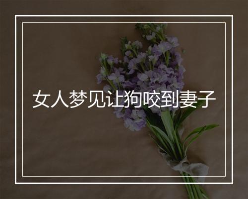 女人梦见让狗咬到妻子