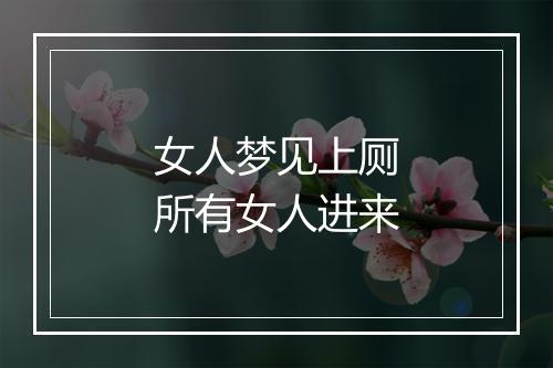 女人梦见上厕所有女人进来