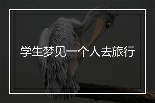 学生梦见一个人去旅行