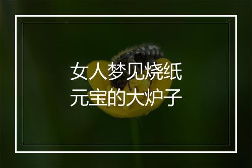 女人梦见烧纸元宝的大炉子